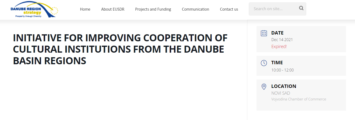 Initiative for Improving Cooperation of Cultural Institutions from the Danube Basin Regions