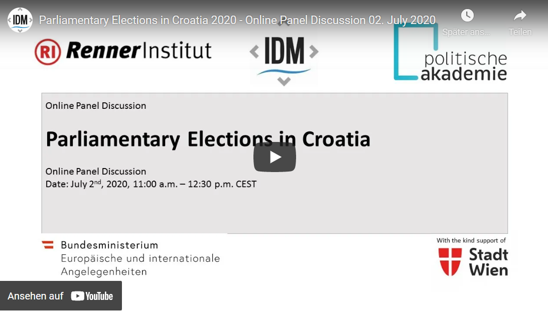 Online Panel Discussion "Parliamentary Elections in Croatia"