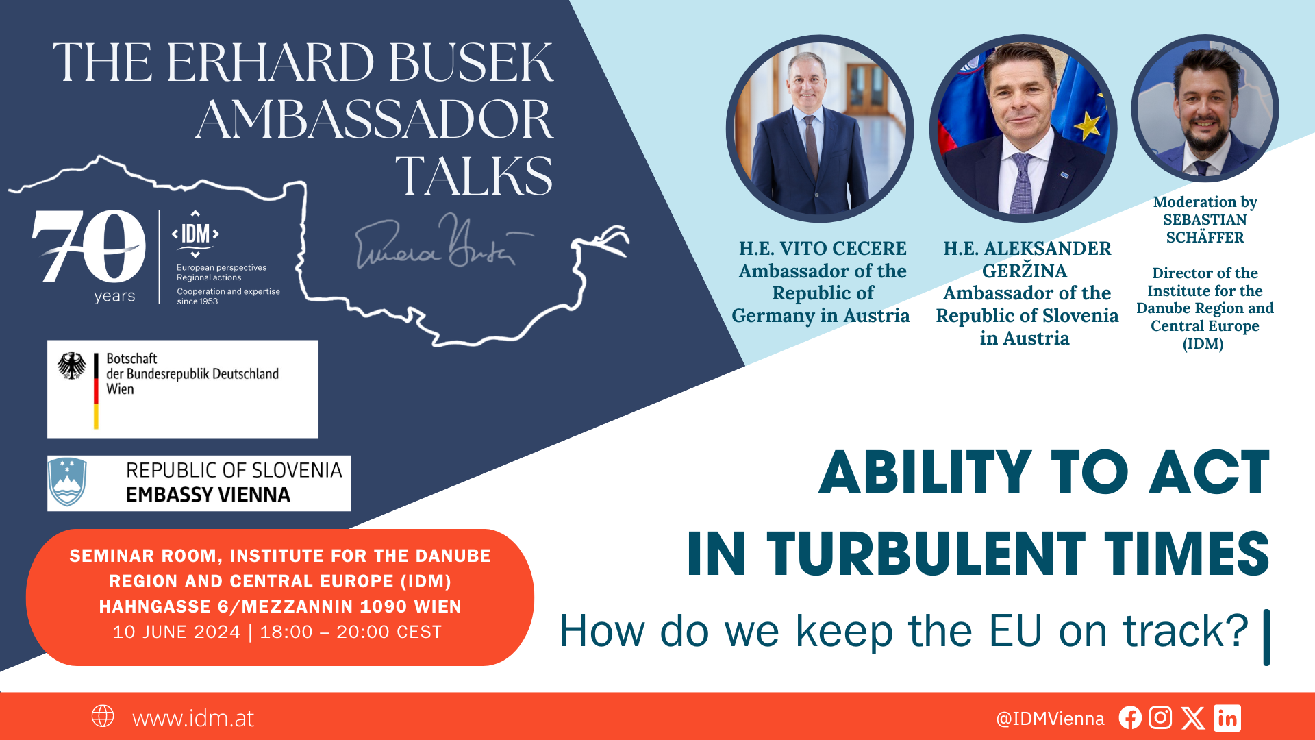 The Erhard Busek Ambassador Talks: Ability to act in turbulent times – how do we keep the EU on track?